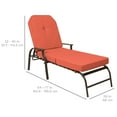 thumbnail image 7 of Best Choice Products Adjustable Outdoor Chaise Lounge Chair for Patio, Poolside w/ UV-Resistant Cushion - Brown/Red, 7 of 7
