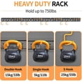 thumbnail image 5 of Garden Tool Organizer Wall Mount - Garage Storage and Organization Yard Tool Hanger with Adjustable Pegboard Hooks Shed Rack for Broom Mop Shovel Rake Trimmers, 64 inch Max 750lbs, Black, 5 of 6