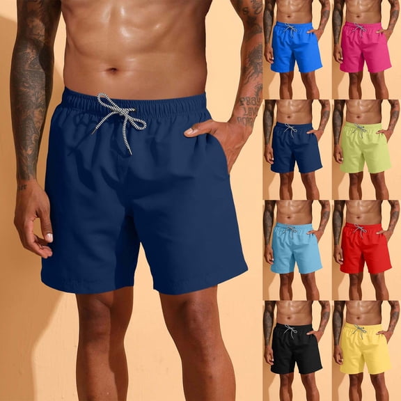 Men's Gym Workout Shorts with Mesh Liner Quick Dry Athletic Shorts 5 Inch Lightweight Sports Running Shorts with Pockets Yellow