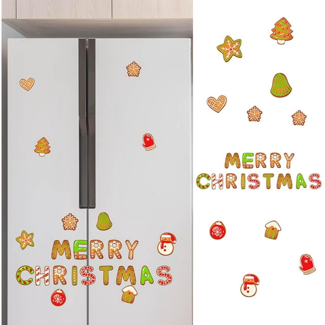 HUGFEGWE Christmas Refrigerator Magnets Decoration, Christmas Themed Magnetic Sticker, Christmas Magnetic Stickers for Refrigerator, Christmas Magnets for Fridge, Xmas Magnet Decals for U2537-24428