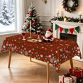 thumbnail image 4 of Nanqianyi Red Green Plaid Christmas Tablecloth 60"x70",Waterproof Stain Resistant Snowflake Table Cover, 4 of 7