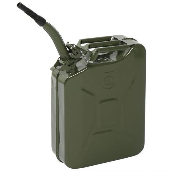 20L Portable Fuel Storage Can with Spout, Army Green, Lightweight for Petrol/Diesel/Oil, Durable High-Grade Material