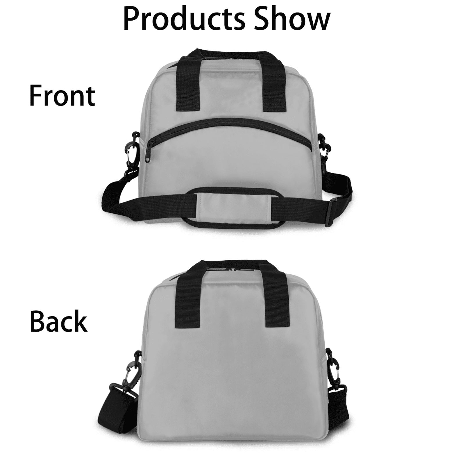Herdesigns Grey Lunch Bag for Adults Men Women Insulated Reusable Lunch Box Leakproof Cooler Tote Bag with Adjustable Shoulder Strap