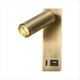 thumbnail image 1 of Lámpara de Pared LED de 3 W, Luz de Lectura Integrada y Giratoria, USB para Dormitorio, Mesita de Noche, Estudio, Bronce 3000 K., 1 of 5