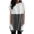 thumbnail image 1 of Ketyyh-chn99 Hauts d'Été pour Femmes Mode Grande Taille Tendance Ample Mignon Été Manches Courtes Tunique Décontractée Hauts Confortables Amples Col Rond Hauts C,S, 1 of 5