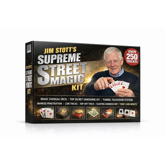Jim Stott Magic Supreme Street Magic Kit Street 100 Over 50 Easy Tricks for Kids and Adults 1 Pack