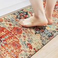 thumbnail image 2 of Boho Kitchen Rug Rectangle Red Blue Kitchen Rugs Non Slip Washable Set of 2 Washable Kitchen Mats Farmhouse Style Throw Rugs for Kitchen Long Rug, 2 of 6