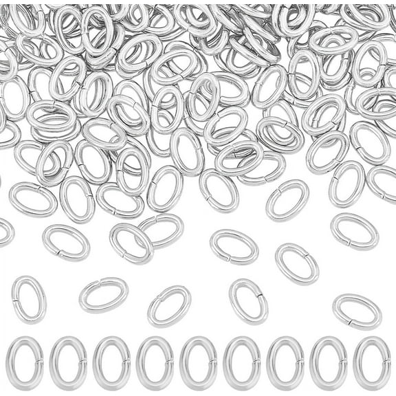 304 Stainless Steel Jump Rings Jewelry Findings Closed but unsolder Oval Stainless Steel Color 6x4x1mm hole: 2x4mm 400pcs/box
