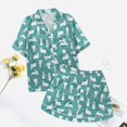 thumbnail image 4 of ASFGIMUJ 2 Piece Pajamas For Women Floral Graphic Print Short Sleeve Pj Sets Button Shirt And Shorts Loungewear Sets Home Wear, 4 of 4