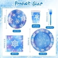 thumbnail image 3 of 144 Pieces Frozen Party Supplies, Snowflake Tableware Sets Including Disposable Paper Plates Napkins Cups Forks Serves 24 for Winter Christmas Holiday Wonderland Birthday Party Decorations, 3 of 7