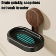 thumbnail image 4 of Soap Dish, Plastic Self Draining Soap Holder for Shower Wall, Hanging Bathroom Soap Tray with Suction Cup (Black), 4 of 6