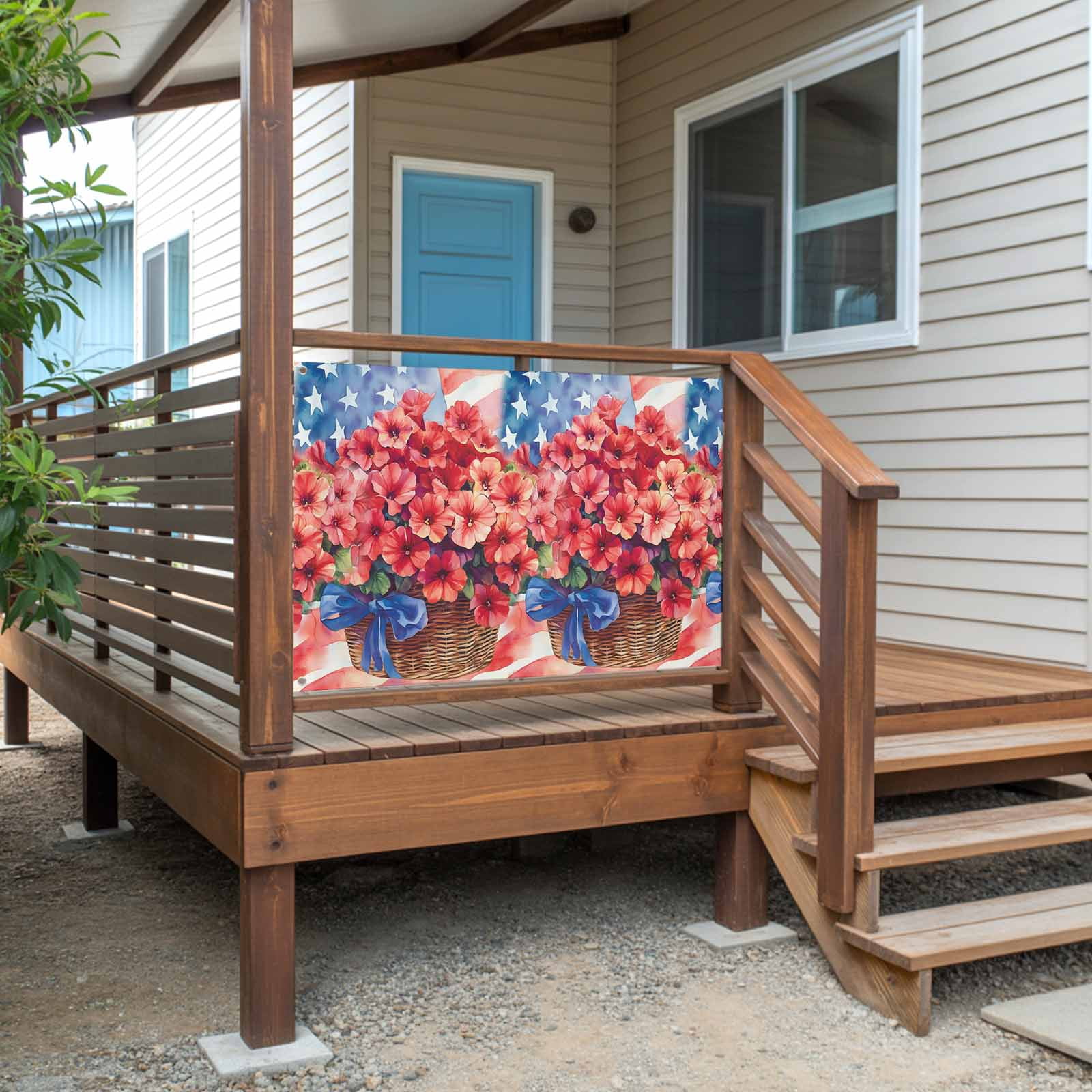 4th of July Flags for Outside 3x5 ft Poppy Bouquet Outdoor Flags Double Sided Grommets House Banner USA Flag Oil Painting Patio Yard Flag for Outdoor Party Porch Garden Independence Day Decor