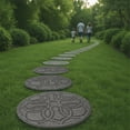 thumbnail image 6 of TierraVerde 4 Pack 18" x 18" Pendant Round Decorative Outdoor Stepping Stones, Grey, 6 of 6