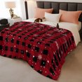 thumbnail image 2 of Red Black Plaid Christmas Snowflake Throw Blanket,Flannel Fleece Blanket with Striped Design for Couch,Winter Snowflake Xmas Soft Breathable All Season Plush Blankets for Sofa Office Car Seat 40"x60", 2 of 9