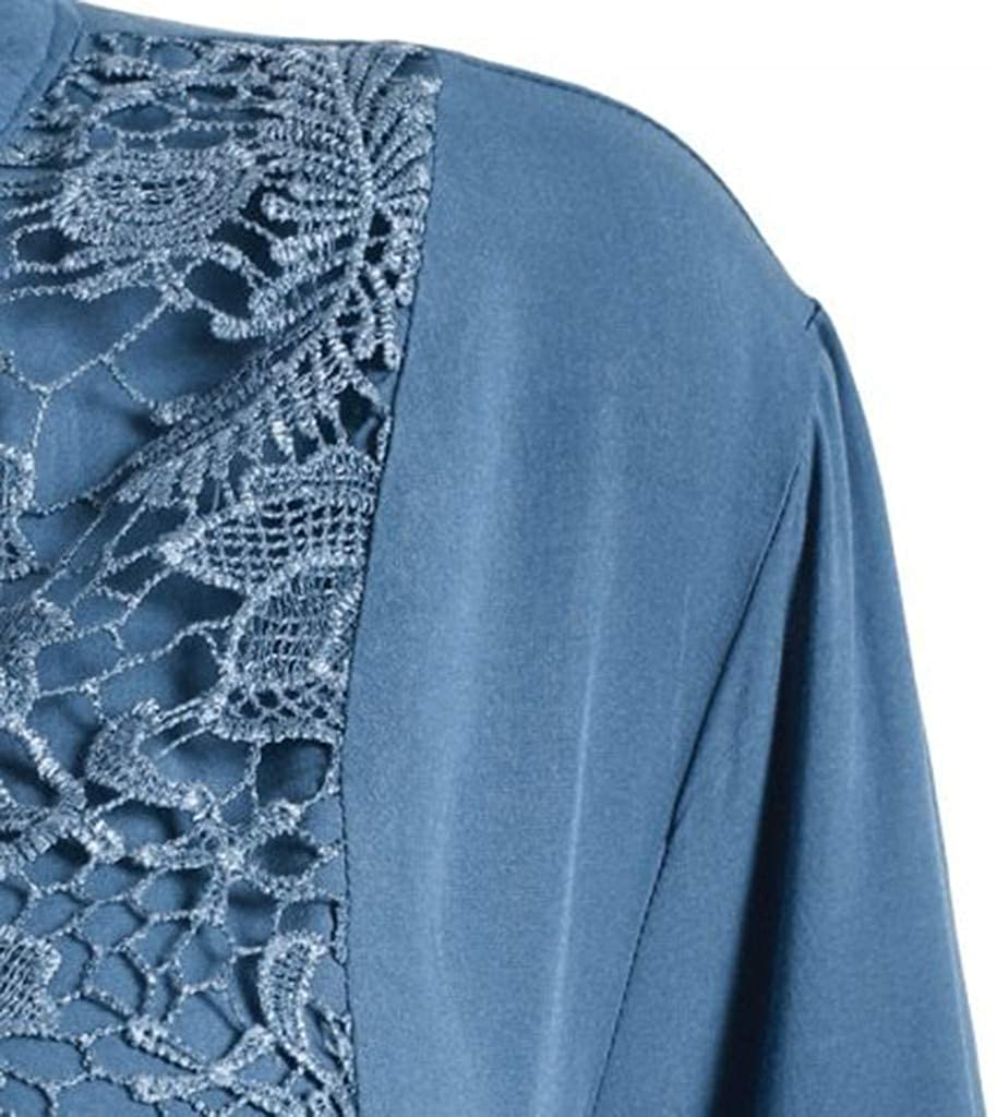 Tunic Tops Lace Long Sleeve Blouses 
