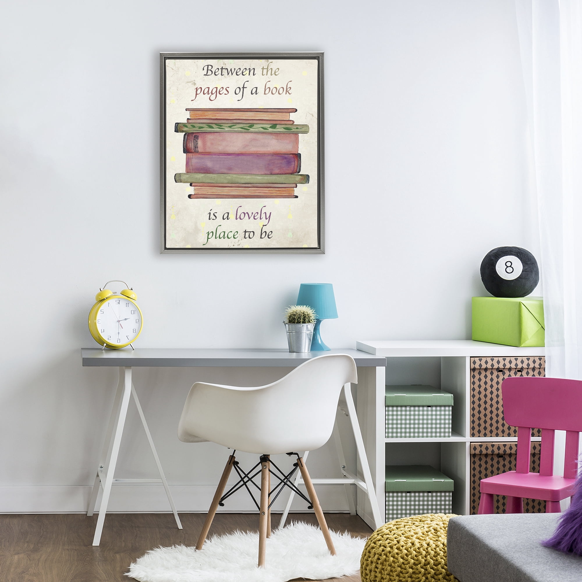 Stupell Industries Between Pages Of A Book Gray Framed Floater Canvas Wall Art, design by Julia Frost
