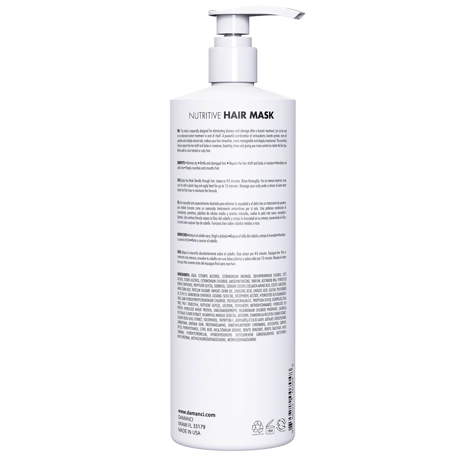 DAMANCI Nutritive Hair Mask - 32oz