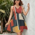 thumbnail image 3 of Colorful Squares Geometric Modern Art Dress Summer Street Style Dresses Female Sleeveless Printed Sundress, 3 of 7