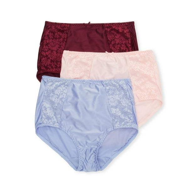 Women's Bali DFDBB3 Double Support Brief Panty 3 Pack (Pink/Purple
