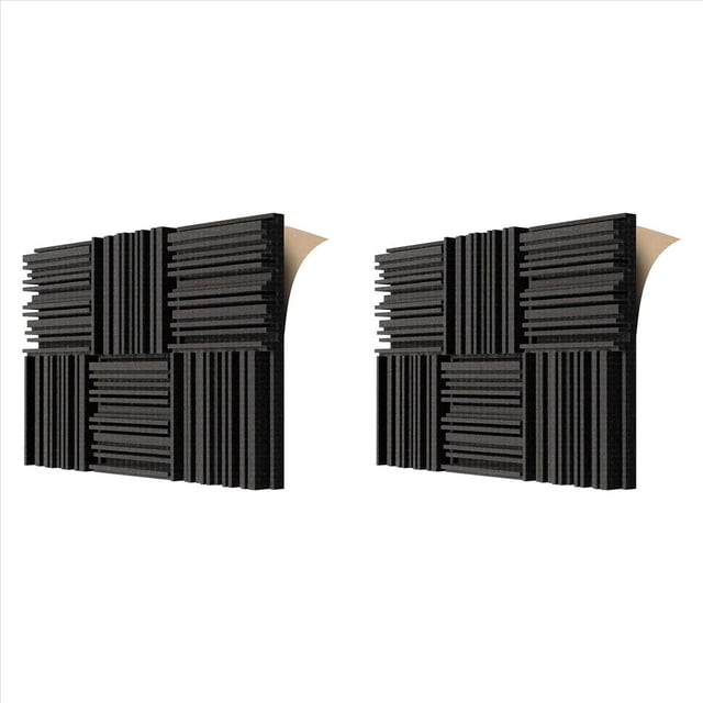 12 Paneles de Espuma AcúStica Autoadhesivos, Espuma Absorbente de Sonido de 12 X 12 X 2 Pulgadas, Espuma una Prueba de Sonido para Estudio de GrabacióN, Color Negro