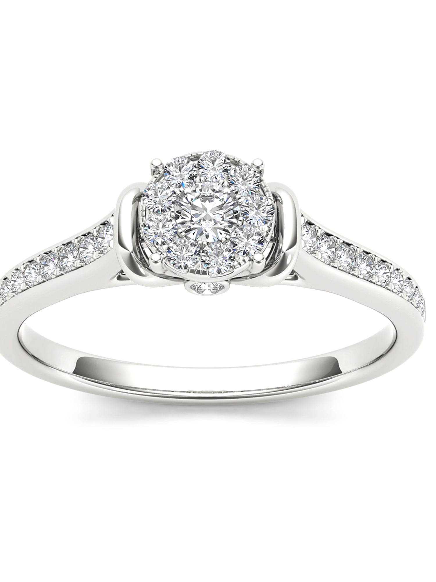 Imperial 1 3Ct TDW Diamond 10K Pink Two Tone White Gold Halo Engagement Ring by Imperial Jewels