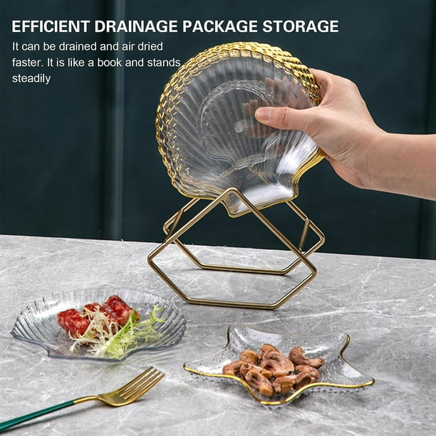 Small Appetizer Plates Transparent Starfish Shell Shape Trays Set With Holder Stand For Walmart