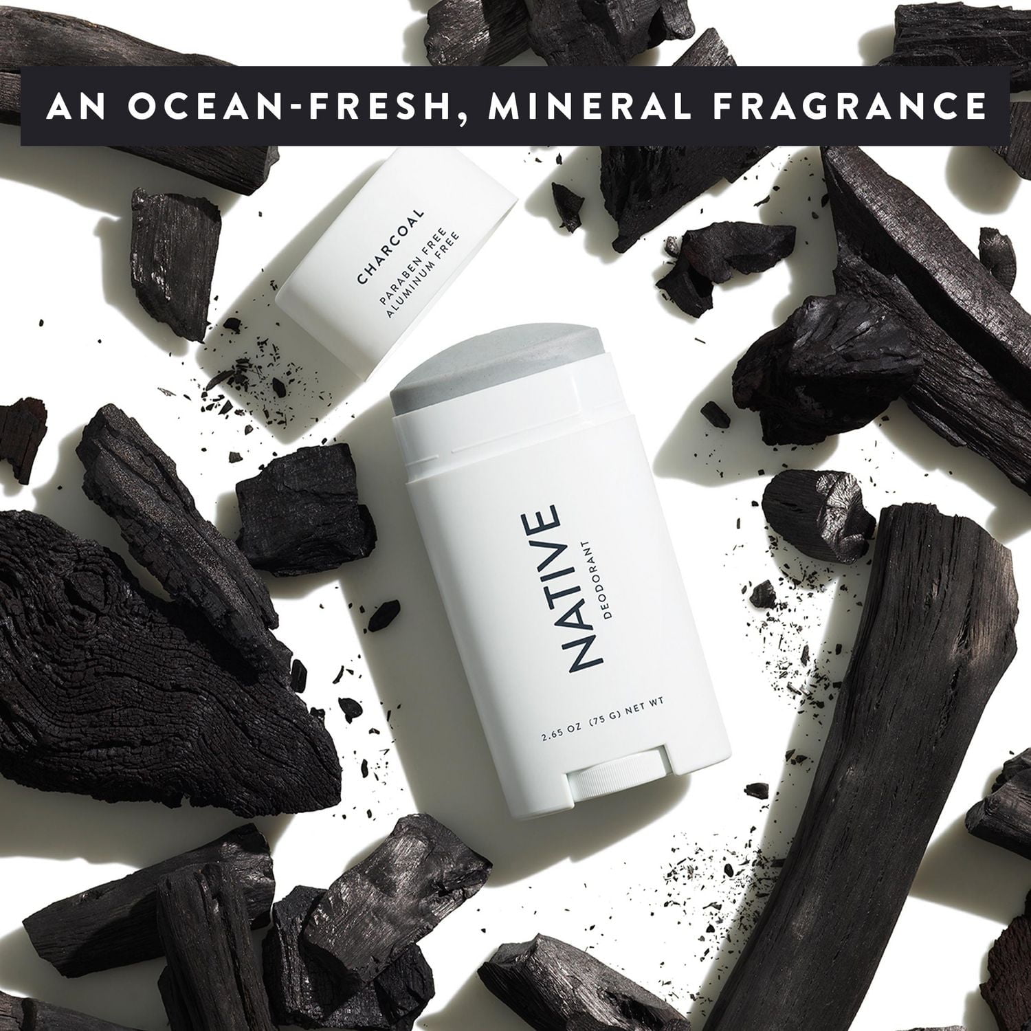 Native – Desodorisant sans aluminium, charbon 75g