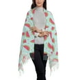 thumbnail image 2 of Sikiie Watermelon Shawl Wraps Big Scarf Tassel Fall Winter Thick Scarf Warm Shawl Women Fall Gifts, 2 of 8
