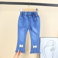 thumbnail image 2 of Krdevn Girls Denim Bottom Pants Flared Trousers for Teenage Kids Stretch Bootcut Jeans Comfortable Daily Wear Outfit,4-5 Years, 2 of 6