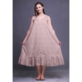 thumbnail image 3 of Bimba Light Pink Salmon2 Butterfly Dot & Printed Cotton Nightgowns For Women Sleeveless Gown Sleepwear Maxi Dress Large, 3 of 6
