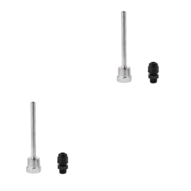 Scienceny Kit de termopozo de temperatura con vástago de acero inoxidable para termopozo de vástago de elaboración y destilación 304 8x50 mm 304 8x50mm 2Conjunto