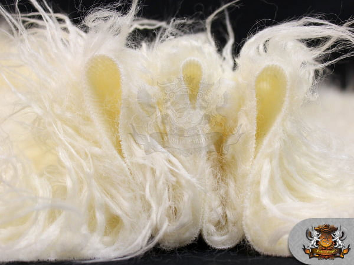 Faux Fur Long Pile MONGOLIAN SHEEP IVORY Fabric / 64"W / Sold By the yard