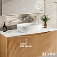 thumbnail image 3 of Eviva Leah 32 Inch Medium Oak Wall Mount Solid Ash Wood Bathroom Vanity, 3 of 5