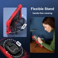 thumbnail image 5 of SaniMore Case for Samsung Galaxy Tab A9 8.7" 2023 SM-T550/P550, Shockproof Shoulder Strap 360° Rotating Handle Bracket Pencil Holder Tri-layer Hybird Anti-drop Kids Shell, Black+Red, 5 of 9