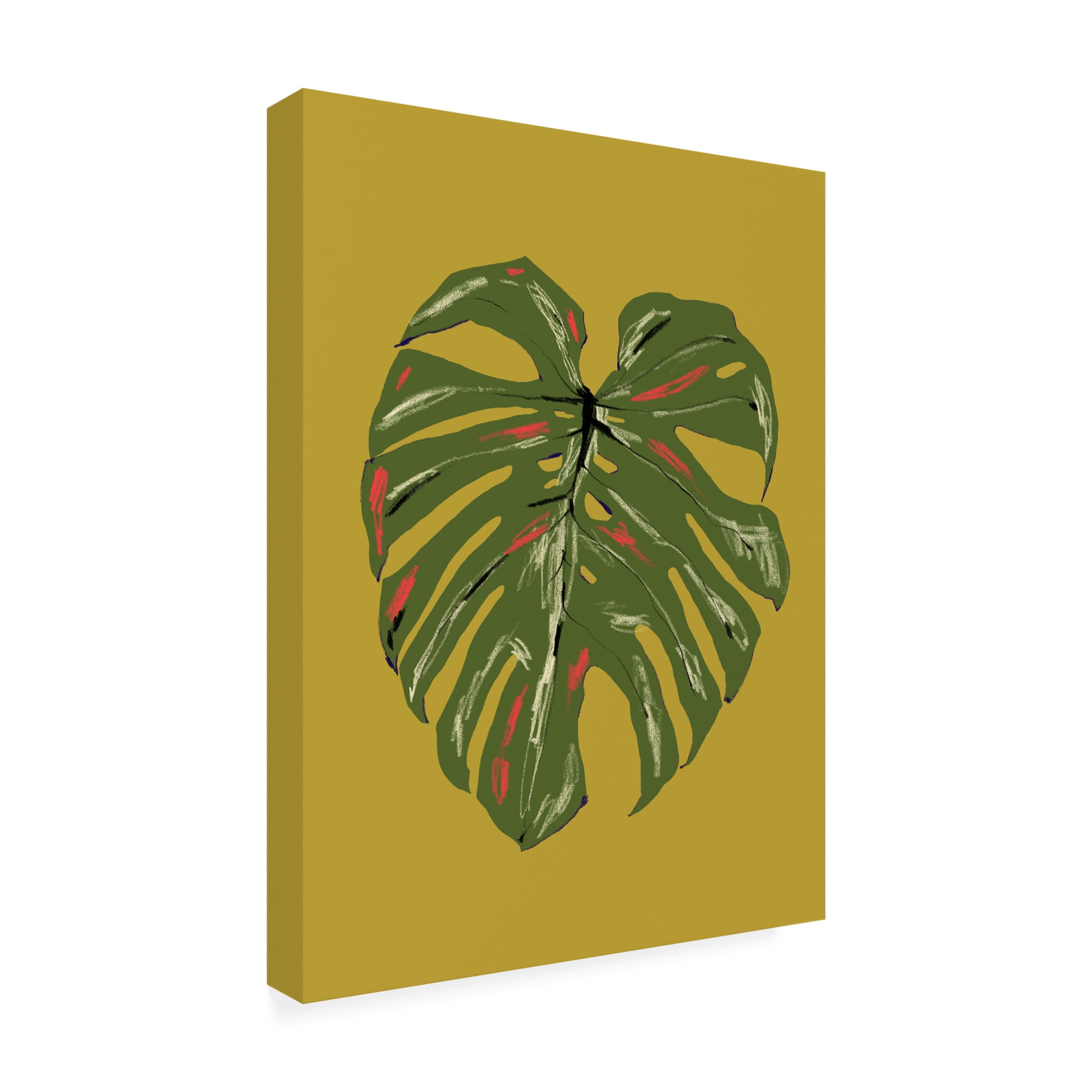 Trademark Fine Art Francesco Gulina  Monstera Leaf Green Canvas Wall Art