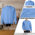 thumbnail image 3 of Wire Delight Men’s Heavy Blend Crewneck Sweatshirt, Durable Cotton-Poly Fleece, Carolina Blue, 2XL, 3 of 5