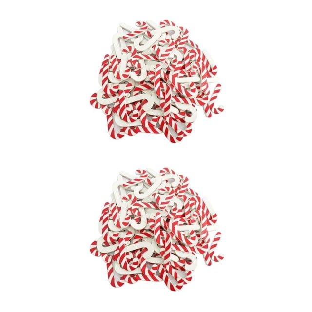 Monstrate 50 Pieces Christmas Candy Cane Walking Shapes Embellishments Stick Wooden Tipo 1 2Conjunto