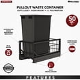 thumbnail image 2 of Rev-A-Shelf Single Pullout 50 qt. Kitchen Trash Can, Soft-Close, 5349-1550DM-118, 2 of 12