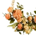 thumbnail image 5 of Guirnalda de flores artificiales para puerta, guirnalda de cuentas de madera colgantes, hojas verdes para Naranja amarillo, 5 of 5