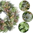 thumbnail image 4 of Bcylexb Spring Summer Wreaths for Front Door, 16 inch Artificial Fake Flower Wreath with Green Leaves Wreath for Wall Window Farmhouse Party Home Holiday Decor, 4 of 6