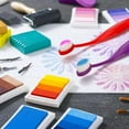 thumbnail image 2 of 20 Pack Mini Colored Ink Blending Brushes, 10 Color Craft Ink Blender Brushes Set, Small Ink Blending Tools with Soft Bristle Color Coded Handle for Card Making, Painting, Drawing, Stamping, 2 of 7