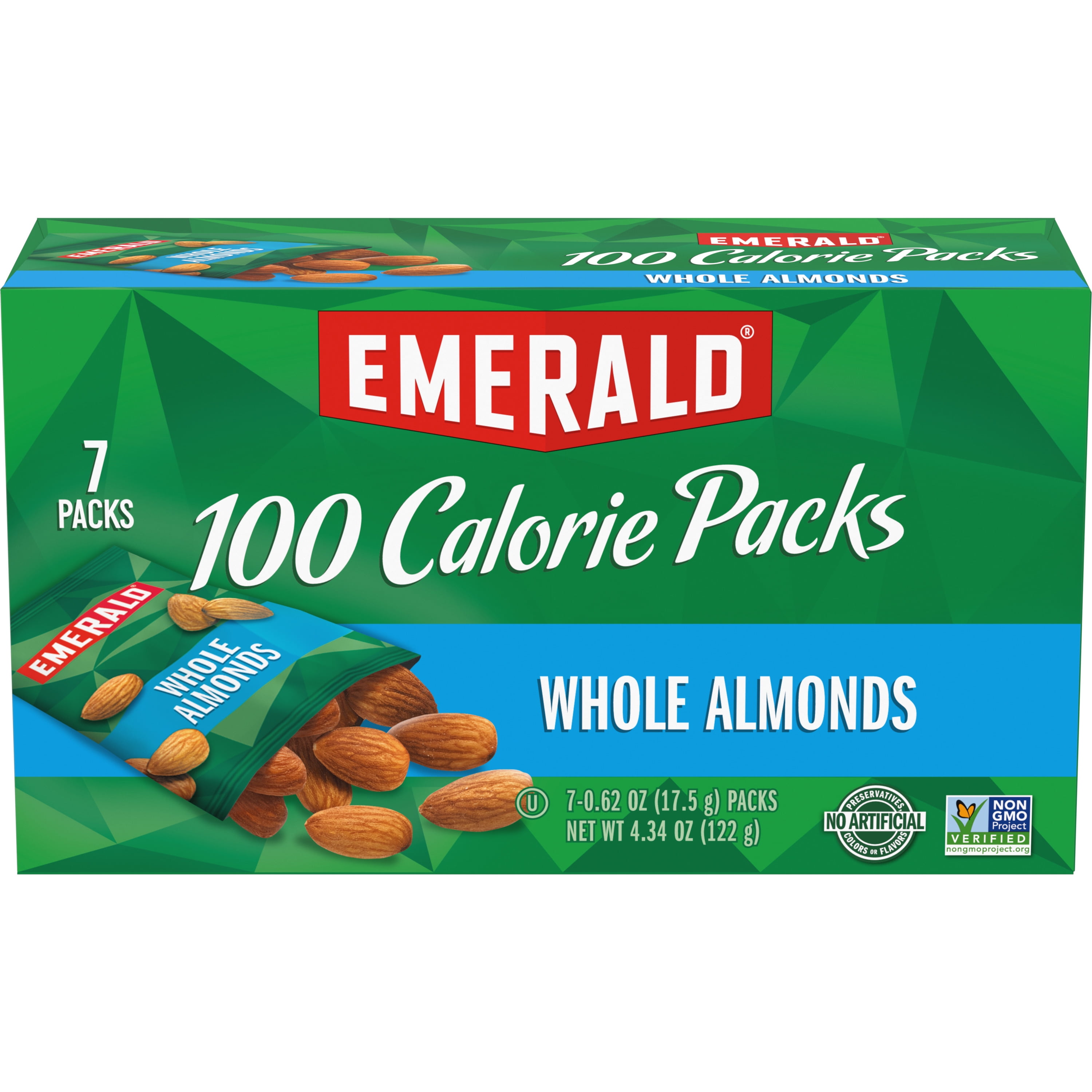 Emerald Nuts Natural Almonds, 100 Calorie Packs, 7 Ct
