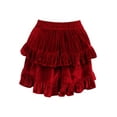 thumbnail image 3 of Dark Red Velvet Ruched Bustle Skirt, 3 of 3