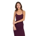 thumbnail image 2 of Forever 21 Women’s Rib Midi Dress with Slight Scoop Back, Slim Fitted Silhouette and Stretch Fabric for Everyday Casual to Elevated Styling, XS-XL, 2 of 6