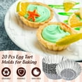 thumbnail image 2 of Bxaolu 60Pcs Mini Tart Pans Egg Tart Mold, 2.75" Aluminium Mini Pie Tins Reusable Tart Pans for Baking, Kitchen Accessories, 2 of 9