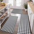 thumbnail image 2 of Black White Gingham Checkered Pattern Kitchen Rugs Sets Of 3,Kitchen Runner Rugs Non Skid Washable,Decorative Kitchen Floor Mats for Kitchen,Sink,Laundry,17"x30"+ 17"x47" + 17"x59", 2 of 6