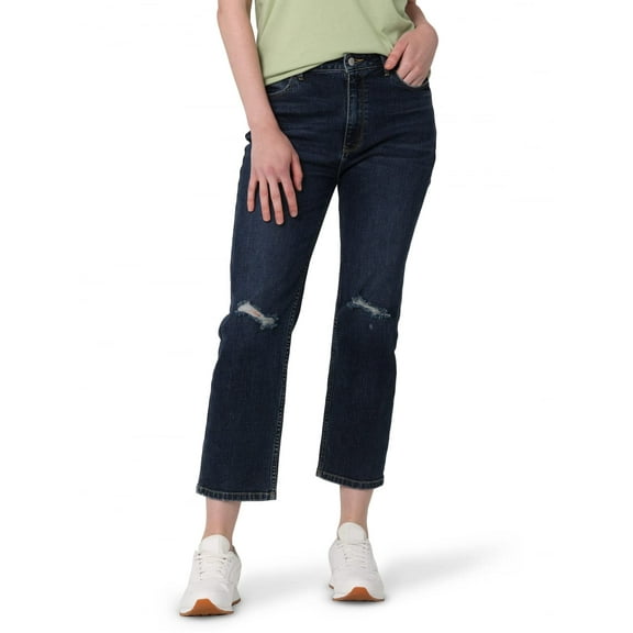 Wrangler Women's High-Rise Rodeo Straight Leg Crop Jean Salt Spray12
