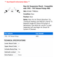 thumbnail image 2 of Rear Air Suspension Shock - Compatible with 1995 - 1997 Nissan Pickup 4WD 1996, 2 of 2