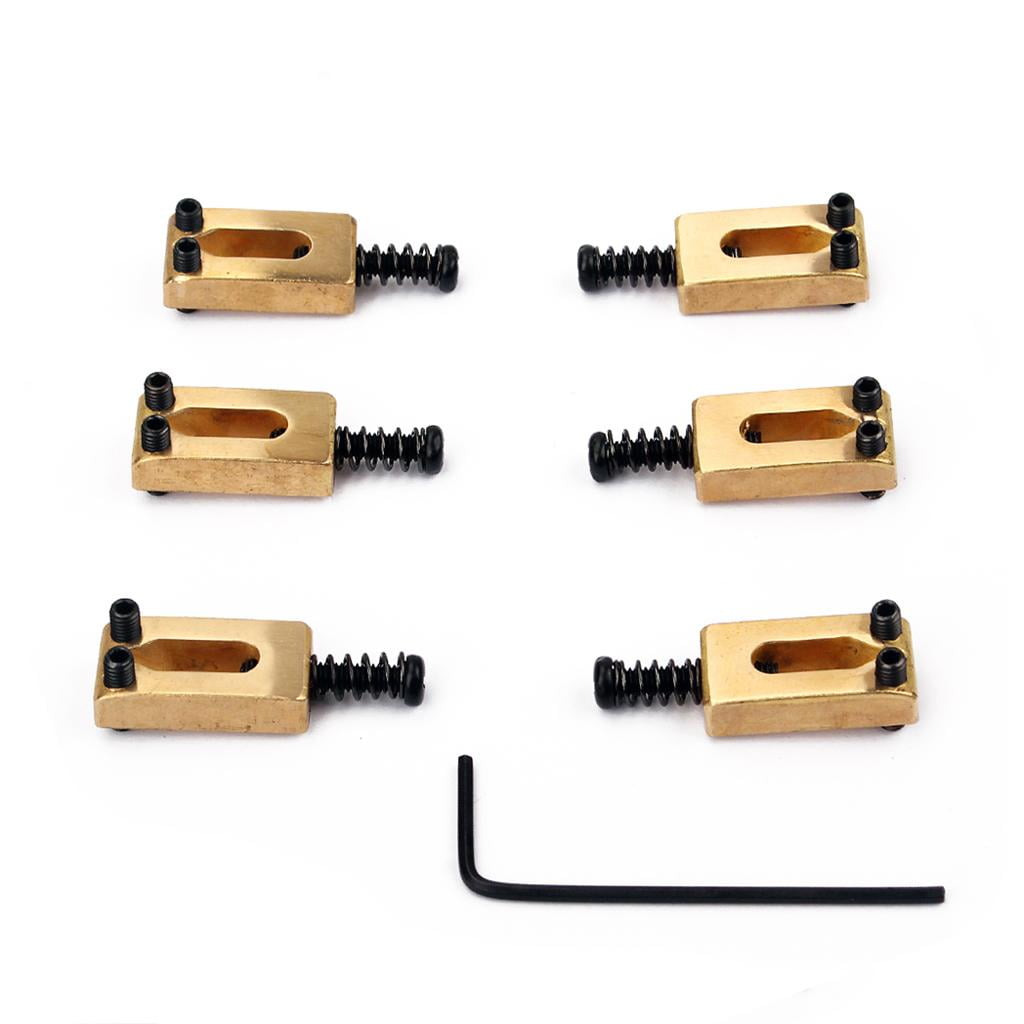 Dualoai 6-piece Electric Guitar Bridge Saddle Flat Set for Replacing Electric Guitars