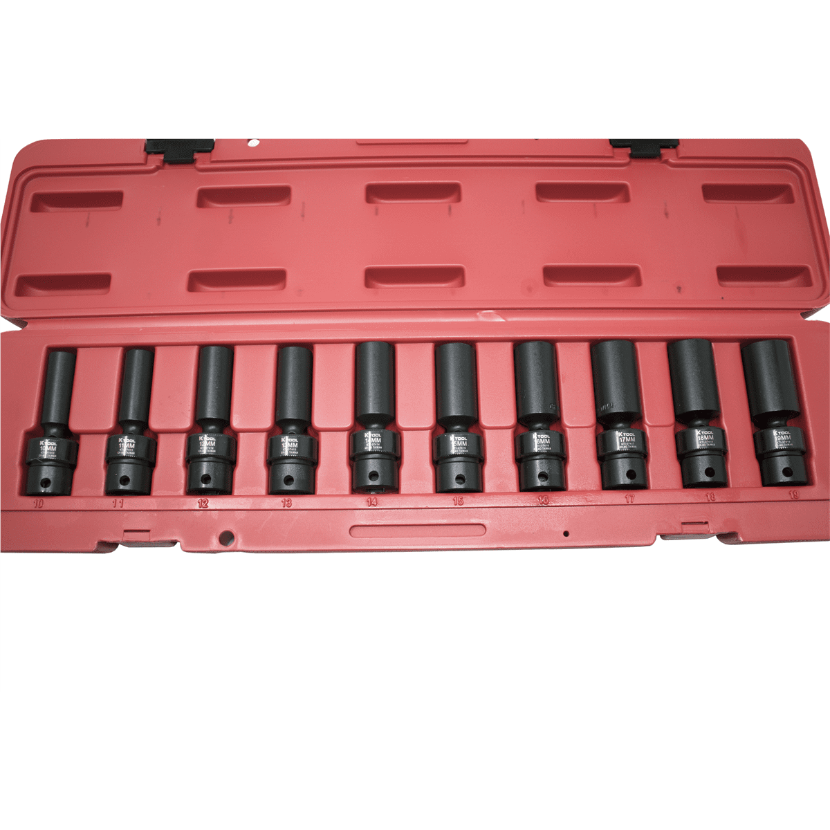 K-Tool 37400 10 Piece 3/8" Drive Metric Impact Flex Deep Socket Set